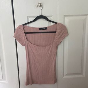Reformation Bardot Top in blush pink